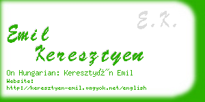 emil keresztyen business card